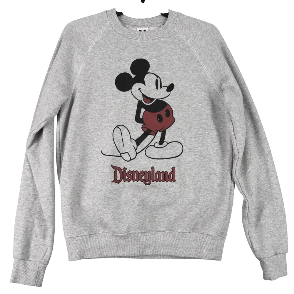 Disneyland Disney Mickey Mouse Sweatshirt Mens S Graphic Raglan Fleece Pullover